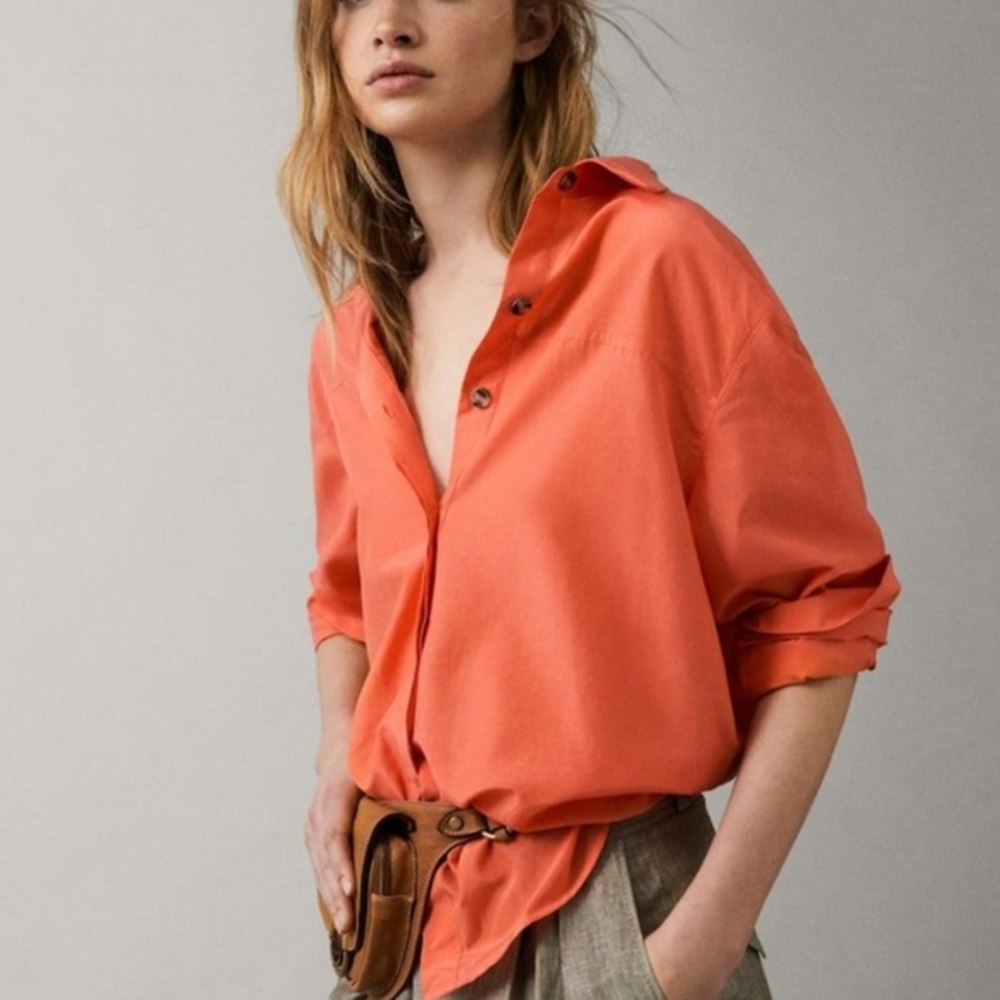 Cotton)silk shirt
